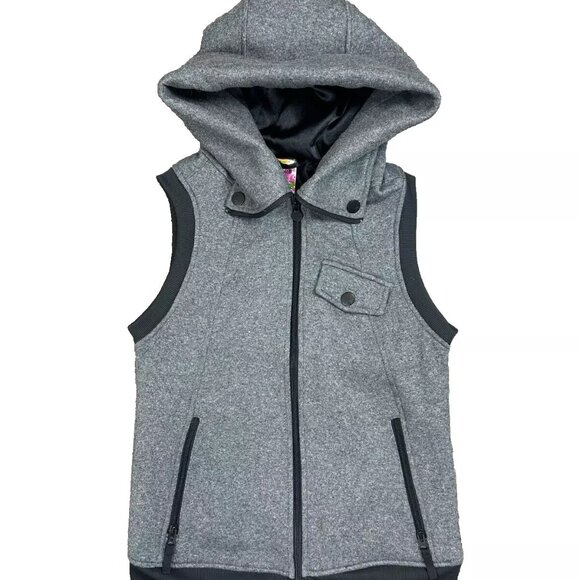 Burton Gray & Black Dry Ride Starr Hooded Zip Snowboard Vest - Small - NWOT - Picture 2 of 11